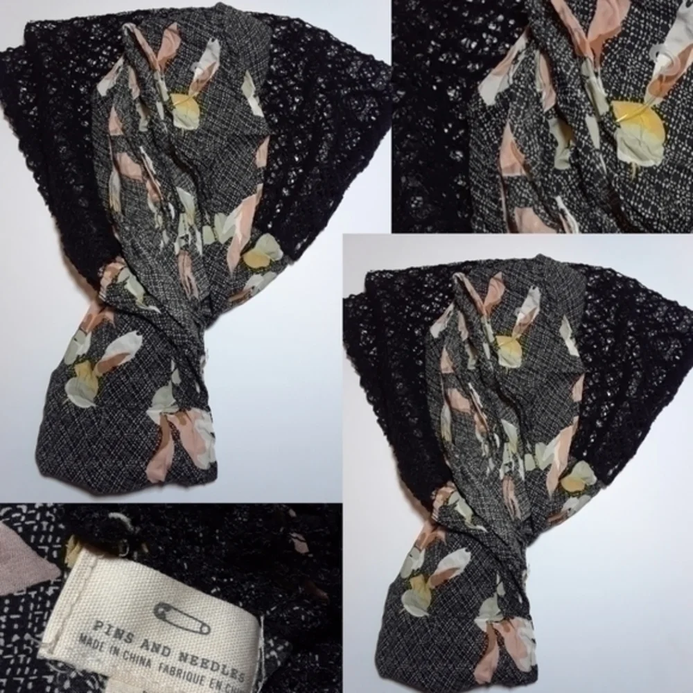 Pins And Needles Knit Mesh Hood Infinity Scarf